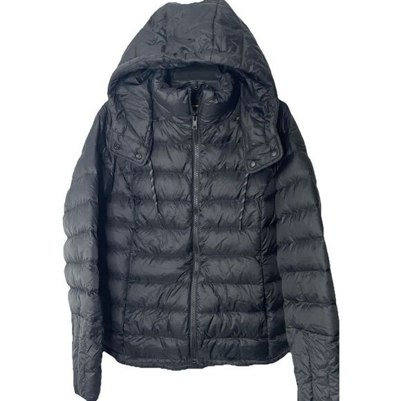 NWOT Lole Emeline Black Down Puffer Jacket Women’s Size Large Hooded Waterproof - Picture 7 of 9